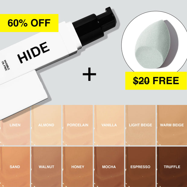 HIDE™ Premium Foundation + Makeup Sponge